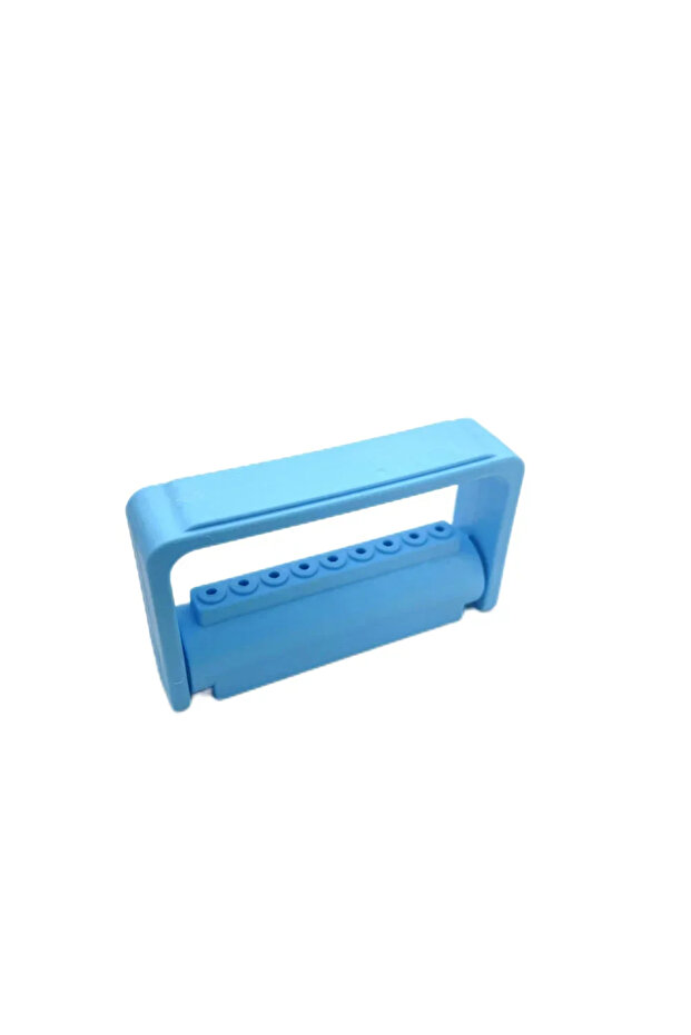 Light Blue 9 Holes Dental Bur Holder Autoclavable For High Speed Burs Drill Stand Block Disinfection