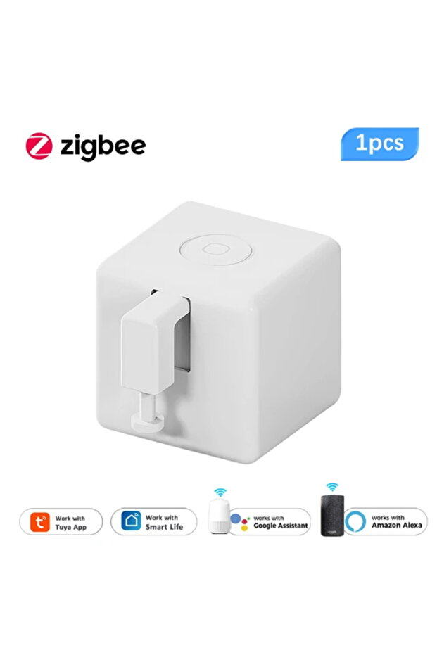 1pc Fingerbot white Tuya Zigbee Fingerbot Plus Smart Fingerbot Switch Button Pusher APP Timer Voice
