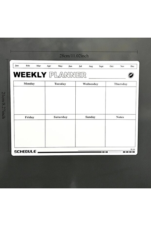WHITE A refrigerator magnet ,monthly and weekly planner, magnetic calendar sticker, soft magnetic no