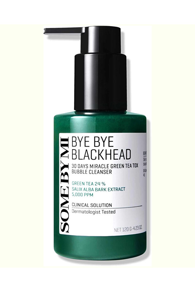 Some By Mi Bye Bye Blackhead 30 Days Miracle Green Tea Tox Bubble Cleanser, 120G