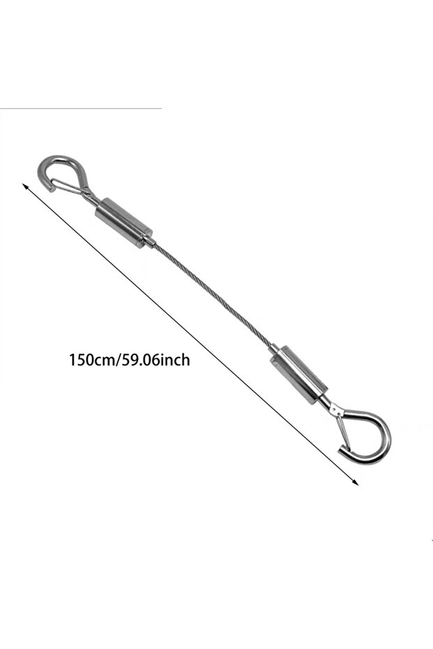 150cm Adjustable Automatic Wire Rope Spring Hook Clothesline Picture Hanging Solution System Suspens