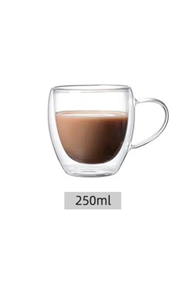 80-450ml 250ml with handle 5 Sizes Double Wall Insulated Glass Cup Clear Espresso Coffee Mugs Handma