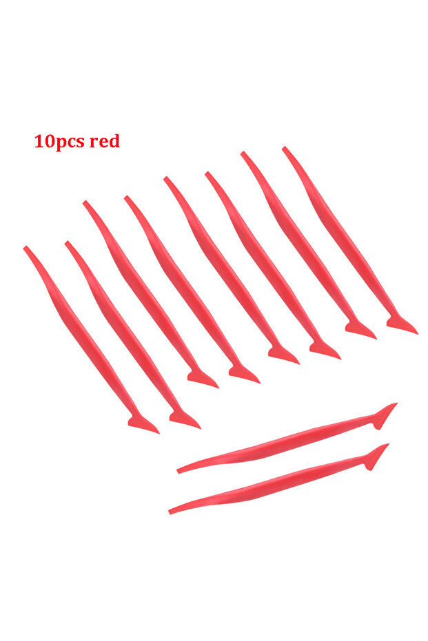 Red 10pcs Car Micro Squeegee Curves Slot Tint Tool Set Car Stickers Wrap Vinyl Tools Auto Wrapping F