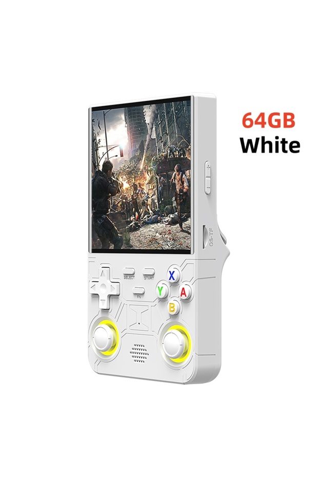 White 64GB R36 Ultra Handheld WIFI Game Player 4 Inch IPS Screen Open Source Retro Video Player 64G/