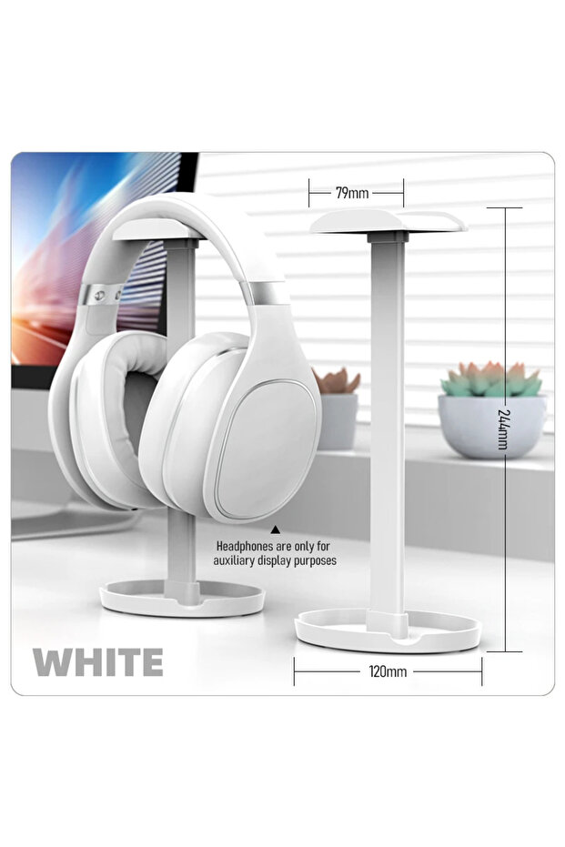 WHITE Z2 Universal Headphone Stand Portable Gaming Earphone Holder Rack Desktop Organizer Headset D
