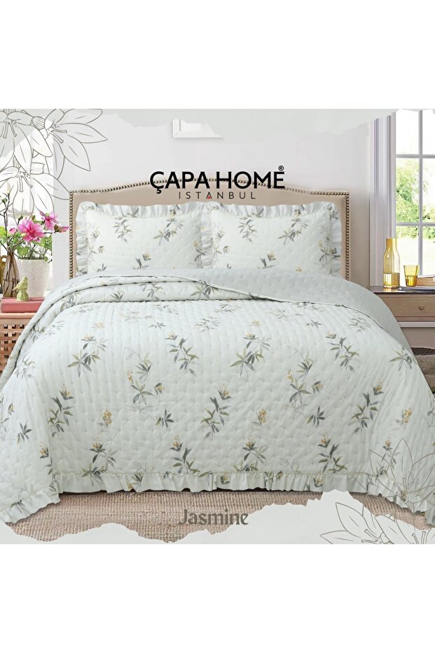 Ruffled Deren Printed Stone Wash Micro Soft Double Bedspread