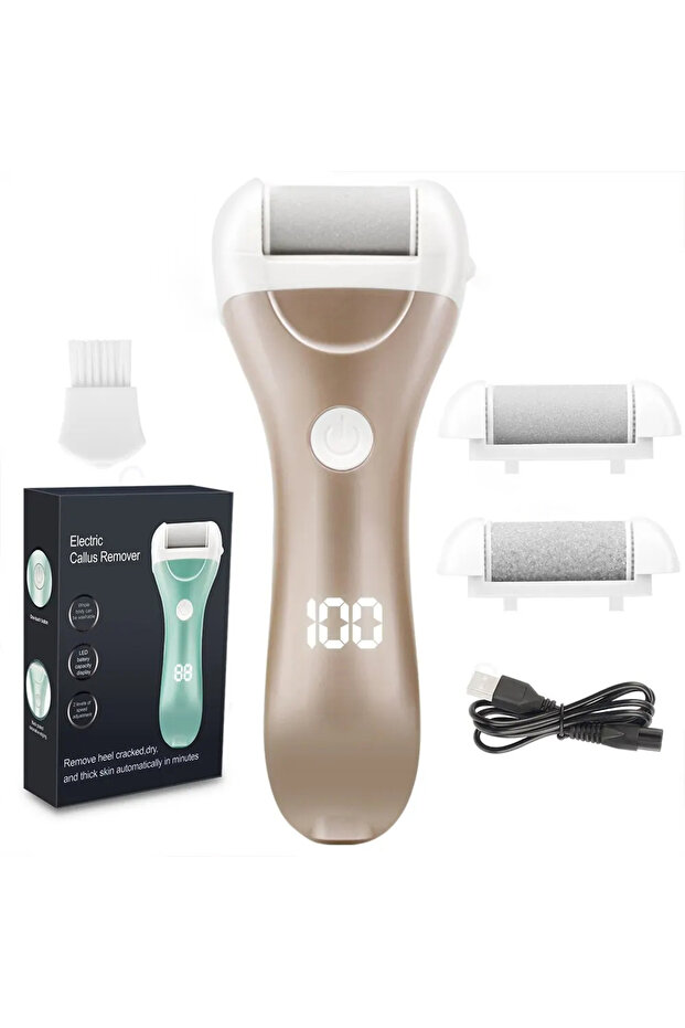 Golden Rechargeable Electric Foot Grinder - USB Powered Callus Remover with Adjustable Speeds, for M