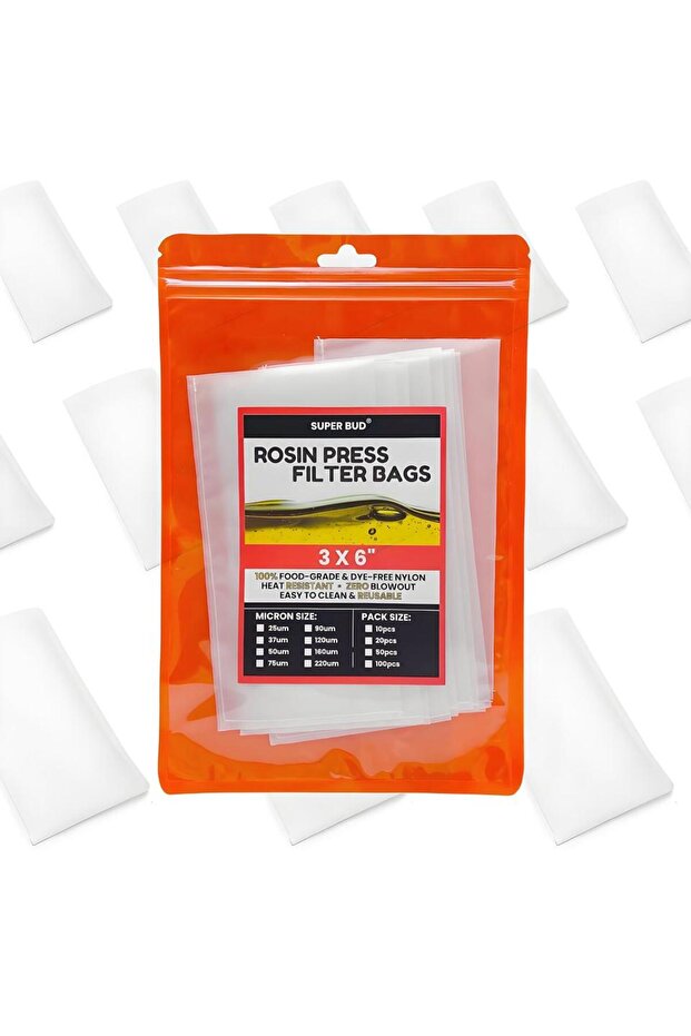 10pcs 2x4 Inches 90 Micron Premium Nylon Rosin Press Filter Bags Heat Pressing Tea Filter Bags 2"x 4