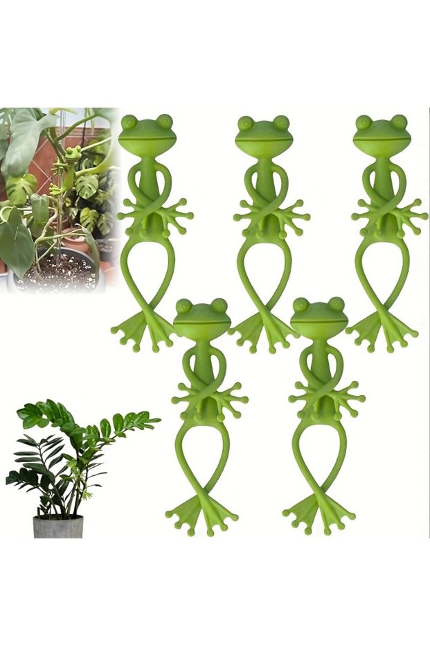 green 1/2/5pcs Frog Plant Stand Green Frog Plant Supports Cute Stable Support for Small Potted Plant