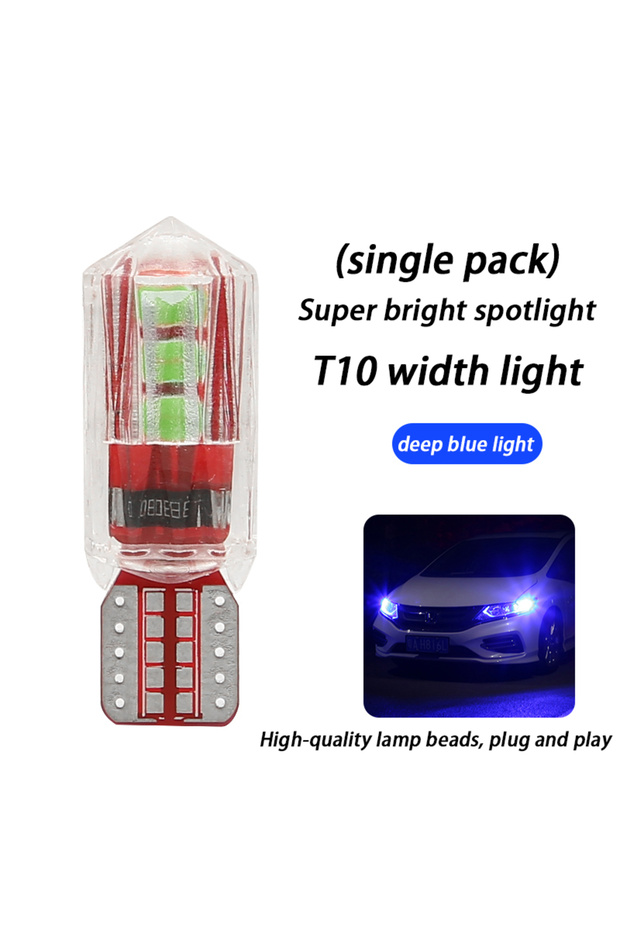 مصباح LED صغير T10 أزرق داكن، عدسة معدلة، مصباح خارجي فائق السطوع للسيارة، عدسة زرقاء داكنة، قطعة واحدة