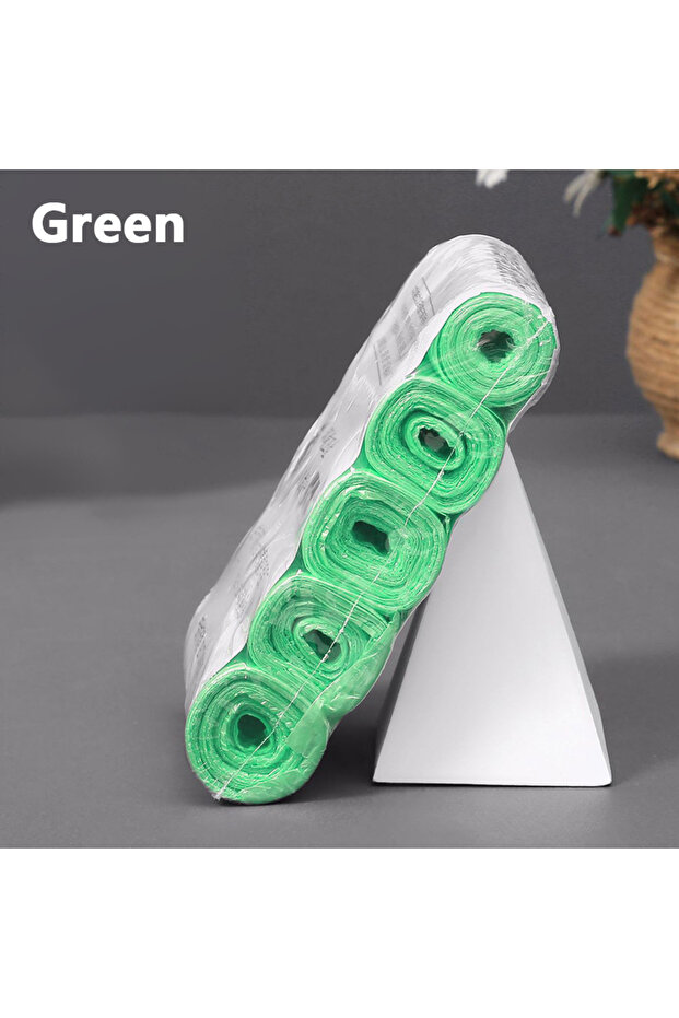 100Pcs Green Disposable Flat-mouth Garbage Bag In Roll New Material Thickened And Strong Household K