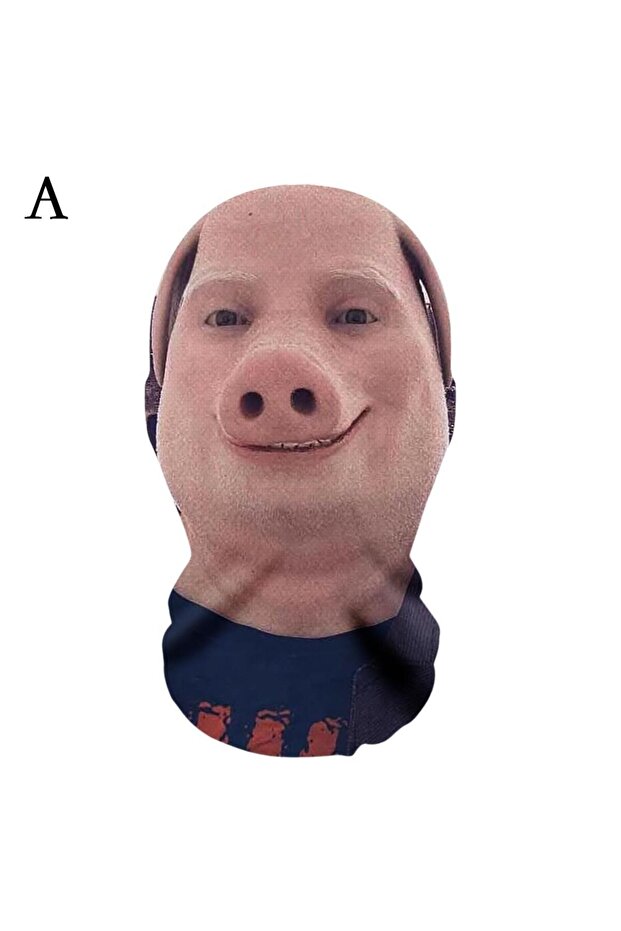 A John Pork Smiling Interesting 3D Printed Seamless Mask Hat Cosplay Facial Mask Party Cosplay Prop.