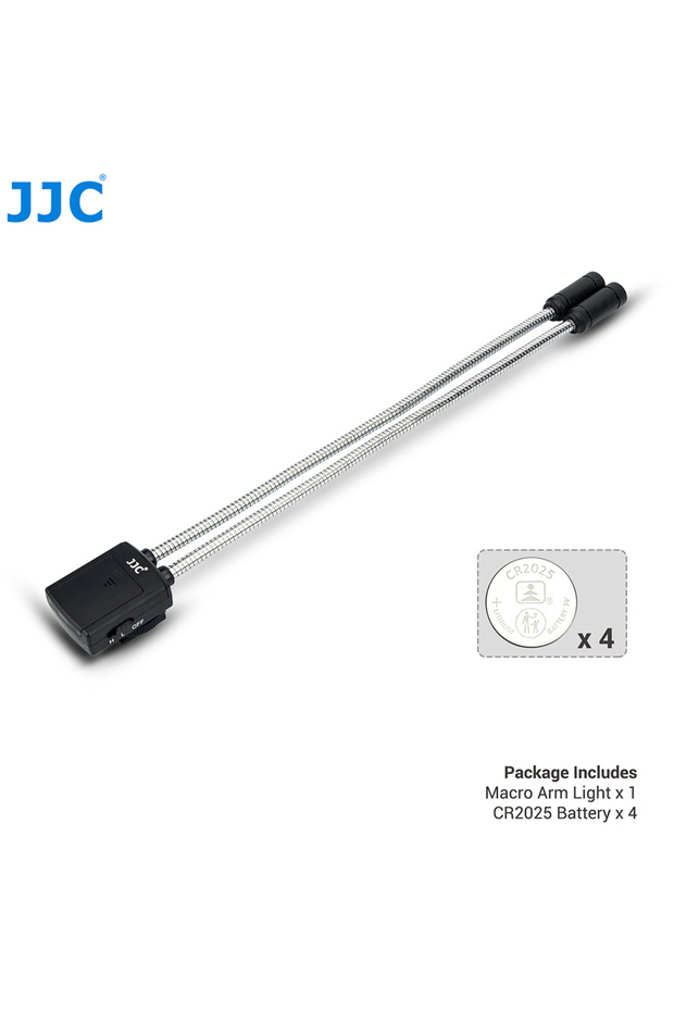 إضاءة ماكرو LED من JJC، ذراع إضاءة ماكرو LED مع 5 مستويات إضاءة مرنة قابلة للتعديل لأجهزة ماك