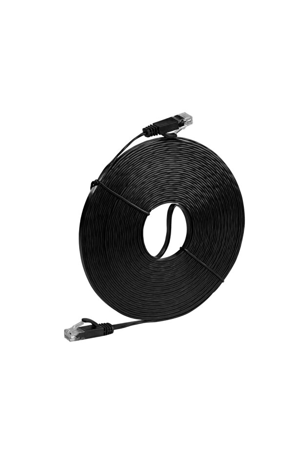 كابل إيثرنت CAT 6 أسود مسطح بطول 10 أمتار، كابل إيثرنت CAT 6 أبيض عالي السرعة، كابل CAT6 مسطح صلب، شبكة إنترنت جيجابت