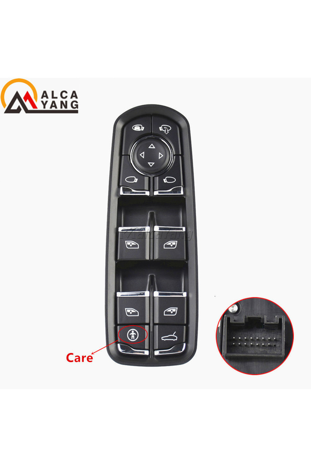 مفتاح تحكم نوافذ السيارة موديل 4 مع زر للسائق والراكب وقفل أمان للأطفال لسيارات بورش باناميرا وكايين
