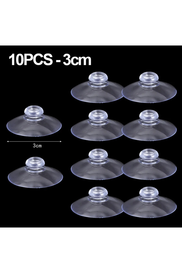 10Pcs (3cm) 10pc Strong Round Mushroom Head Sucker Strong PVC Transparent Suction Cups for Perforate