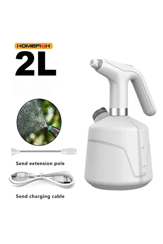 WHITE HOMEFISH 2L Electric Watering Can Automatic Garden Irrigation Tool for Household Agricultural
