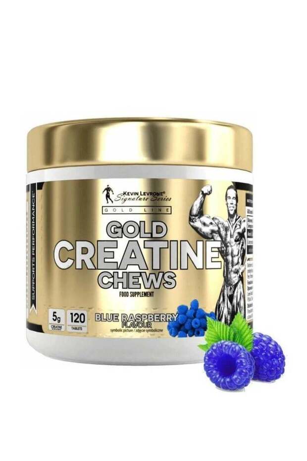Gold Creatine Chews, Blue Raspberry, 24S, 120 Tabs
