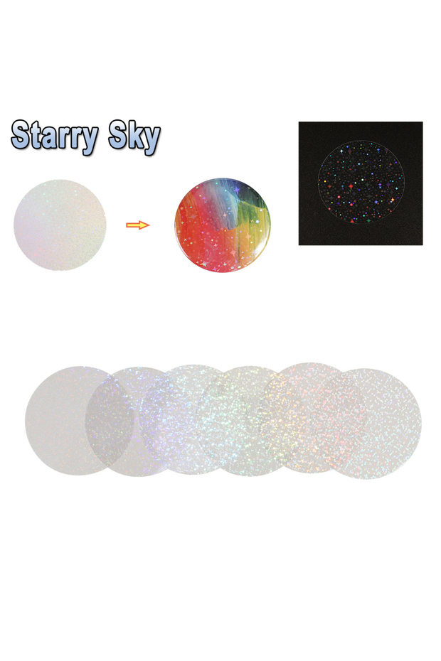 100Pcs Starry Sky 100/200Pcs 58mm Transparent Film Button Parts Clear Protective Plastic Film DIY Ba
