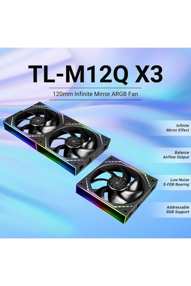 A-RGB Other TL-M12Q X3 Thermalright TL-M12Q X3 120mm PC Case Cooling Fans, Daisy-Chain | 2000RPM | H