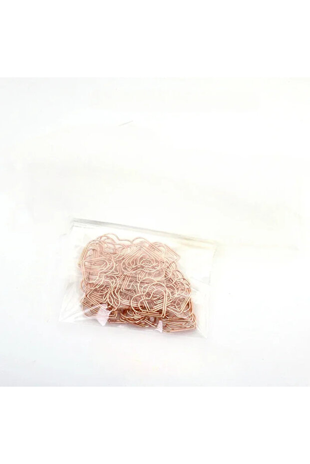 50pcs rose gold 50pcs/set Metal Paper Clips Hearts Mini Binder Clip Bookmark Book BindingNote Decor