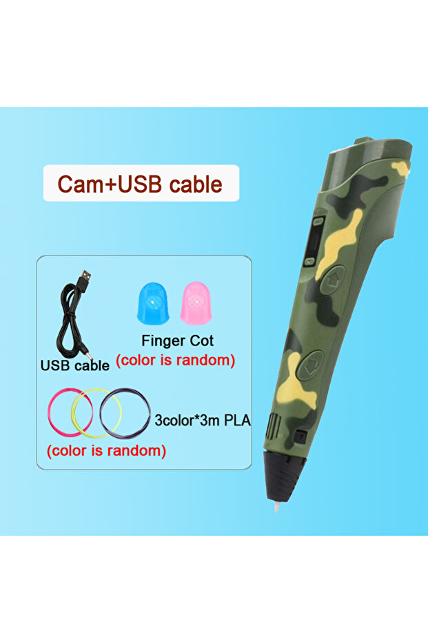 Cam-9M PLA 3D Pen Drawing Printing Pen With LCD Screen Compatible PLA Filament Toys Safe Paiting for