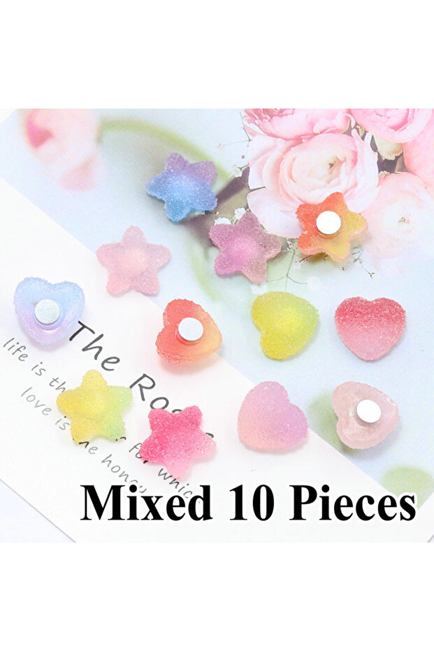 Mixed10pcs 10pcs Heart Star Shape Fridge Magnet Mix Colors Message Board Magnetic Refrigerator Stick
