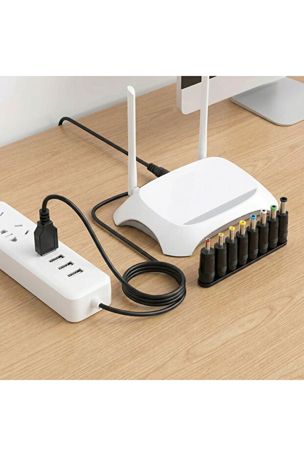 كابل طاقة عالمي USB إلى DC 5.5 * 2.1 مم جاك 5 فولت سلك شحن مع 8 موصلات قابلة للاختيار