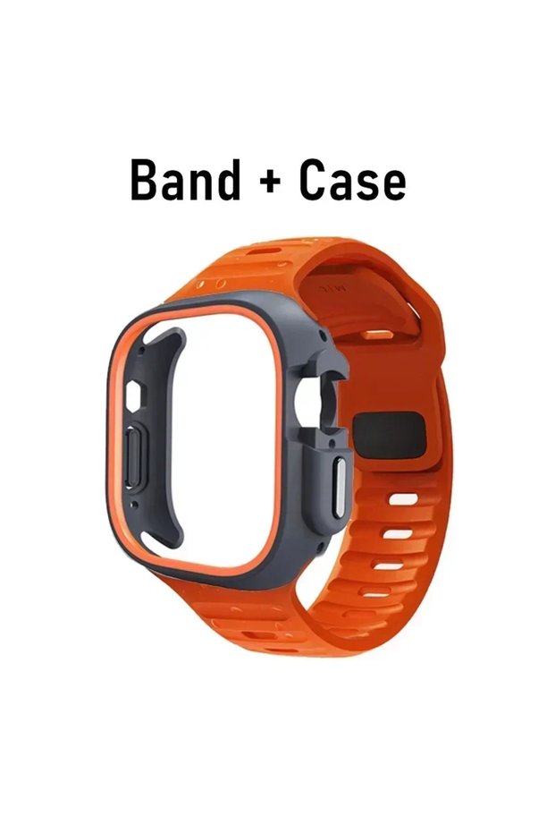 49mm-For ultra3 2 1 OrangeO TPU Case+Silicone Strap For Watch Band ultra 3 49mm 42mm 38mm Sport Ban