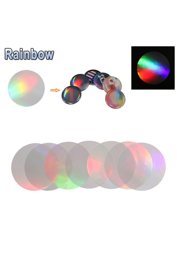 100Pcs Rainbow 100/200Pcs 58mm Transparent Film Button Parts Clear Protective Plastic Film DIY Badge
