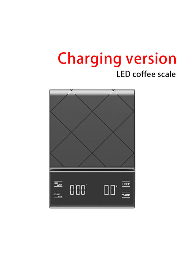 ميزان قهوة للمطبخ مزود بمؤقت، يعمل بمنفذ USB، مزود بشاشة LED رقمية، يقيس بالأونصة/الرطل/الجرام.