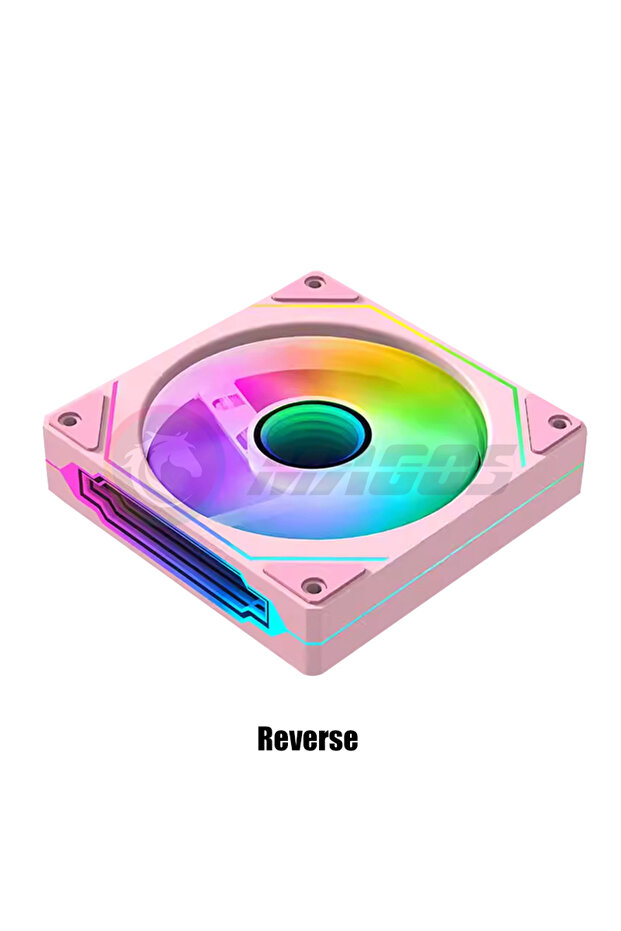 مروحة تبريد كمبيوتر ذات شفرات عكسية A-RGB أخرى، لون وردي، 5 فولت ARGB SYNC، مبرد وحدة المعالجة المركزية صامت وهادئ 12 سم، 120 مم 16.