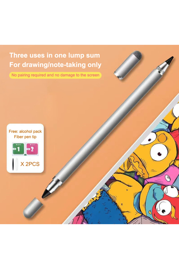 A2 Premium Universal Stylus Pen for Smart Phones, iPads, & Tablet Drawing - 3 in 1 Design