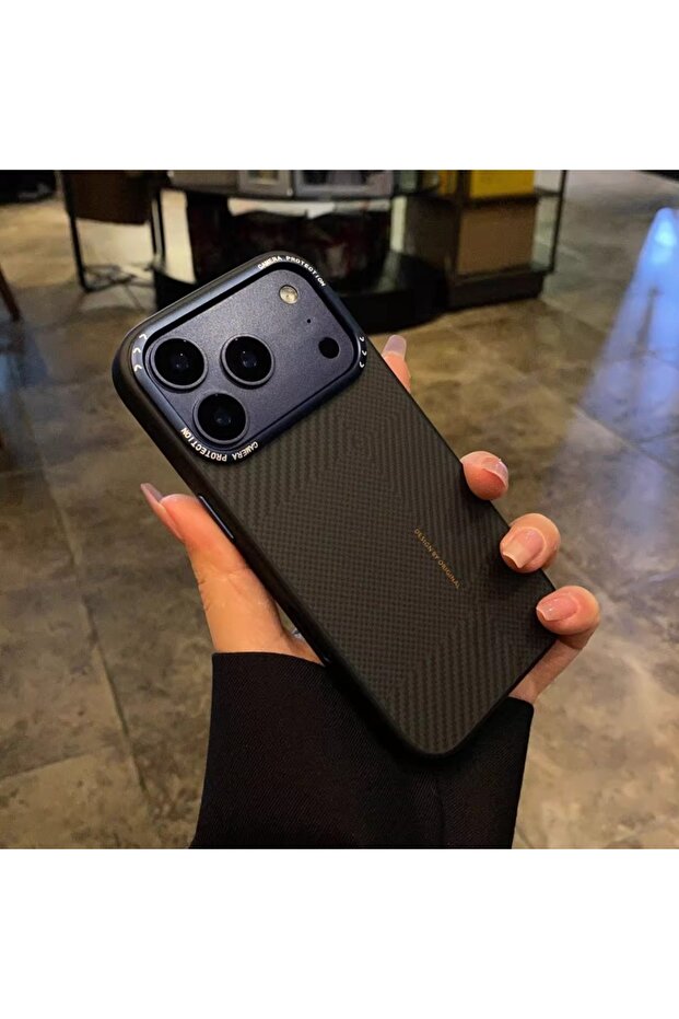 iPhone17 Pro Max black Business Sle Kevlar Carbon Fiber Leather Magnetic Case For IPhone 17 Pro Max