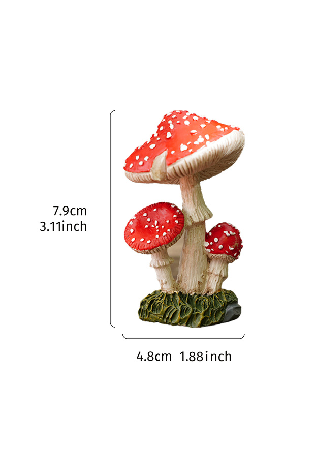 hongseSZDDliantimogu 1PC, Three-Dimensional Simulation of Three Small Mushrooms for Family Courtyard