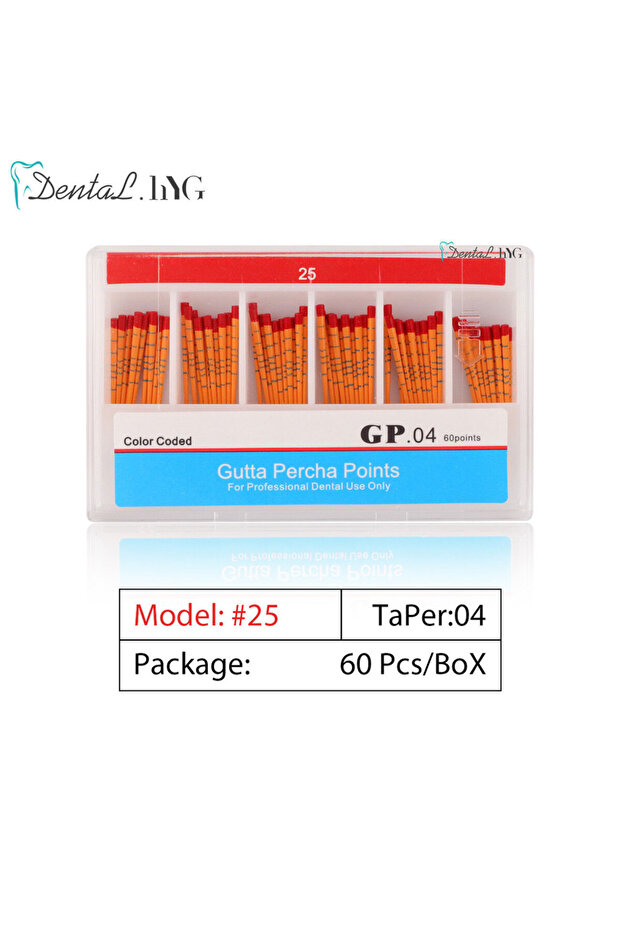 GP04 Taper 25 Dental Gutta Percha Point Root Canal Endodontics Cotton Fiber Tips Dentistry Materials