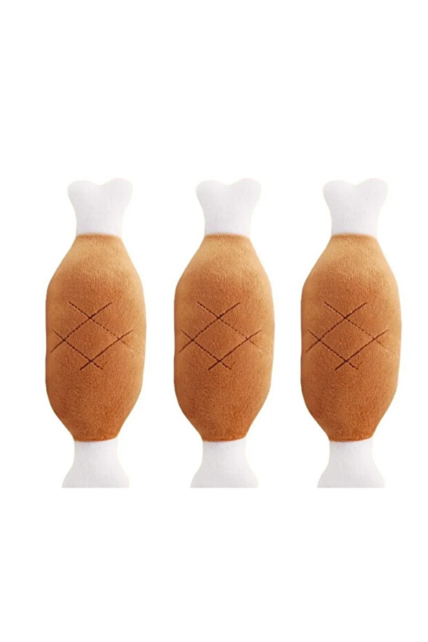 3Pcs Dog Squeaky Toy Chicken Legs Bone Shape Pet Dog Plush Toy for Small Medium Large Dogs and Cats