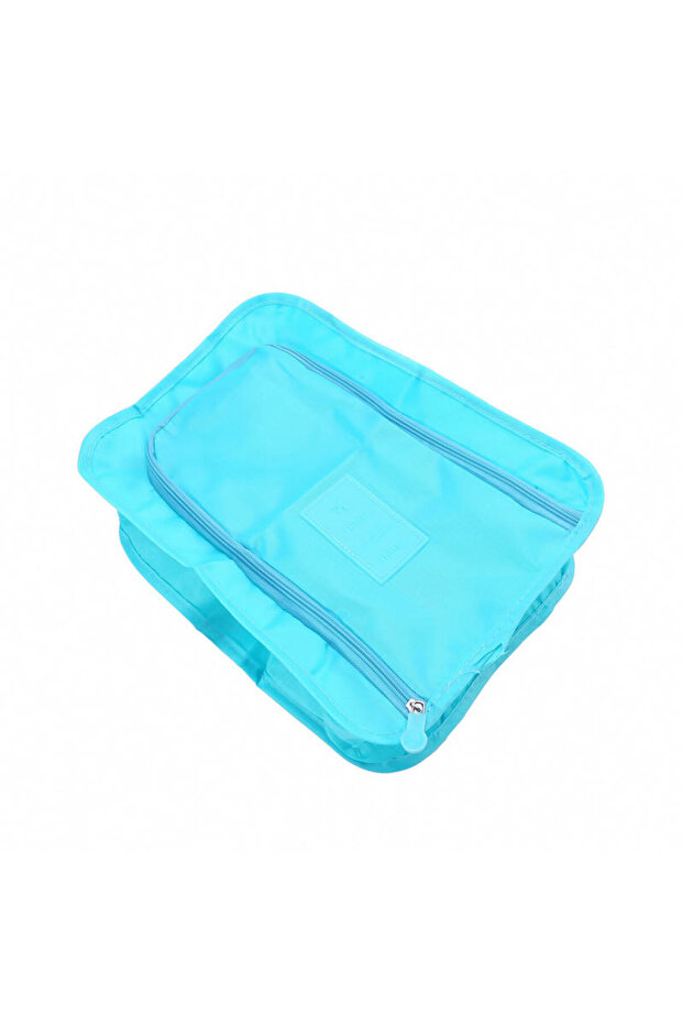Sky blue Portable Shoe Bags Travel Holds Multifunction Folding Storage Handbag High Capacity Mini So