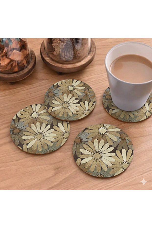 Set of 6 Colorful Flower-Themed Coasters – with Protection Box