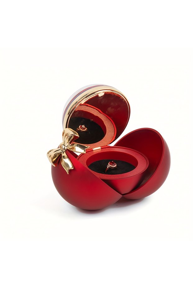 Red Ball style Valentine's Day Round Rose Jewelry Box Festival Christmas Proposal Ring Gift Box Coup