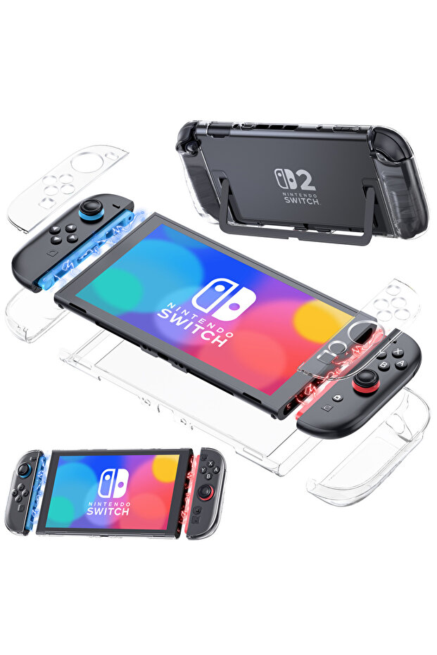غطاء حماية شفاف مناسب لجهاز Switch 2 موديل 2025، مزود بتقنية حماية Switch.