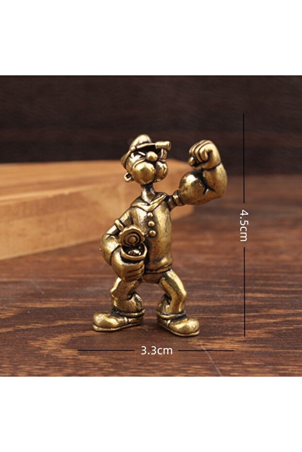 Light Grey Popeye The Sailor Man Figure Brass Home Decor Office Desk Tea Table Art Ornaments Decorat