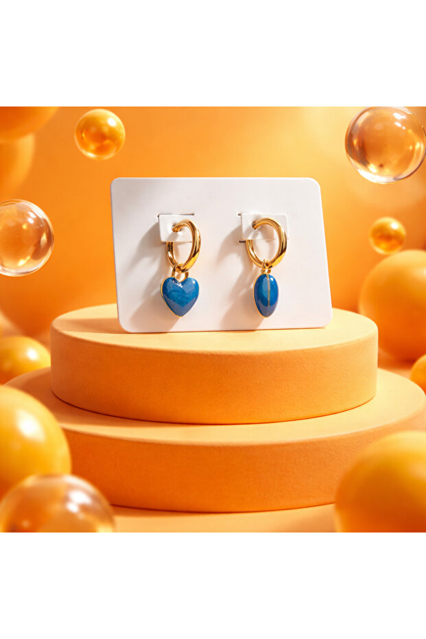 Stylish Earrings with Heart Detail