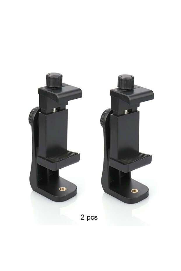 2 pcs 360 Degree Mobile Phone Clip for 1/4" Screw Hole Universal Cellphone Holder Desk Tripod Adapte