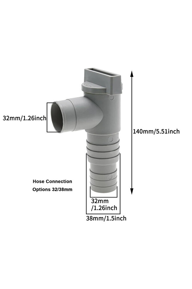 1PC Stop Valve Swimming Pool Shut Off Valve with 32mm Hose Connector PVC Multi Use Valve for Pools