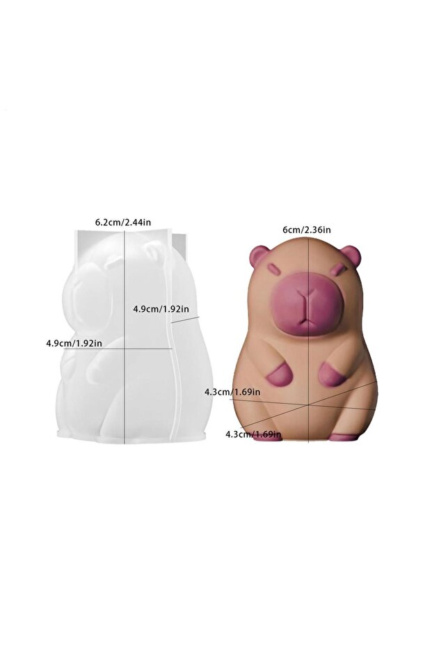 small Reusable Silicone Animal Molds 3D Capybara Resin Mold Non-Stick Flexible Animal Mould For DIY