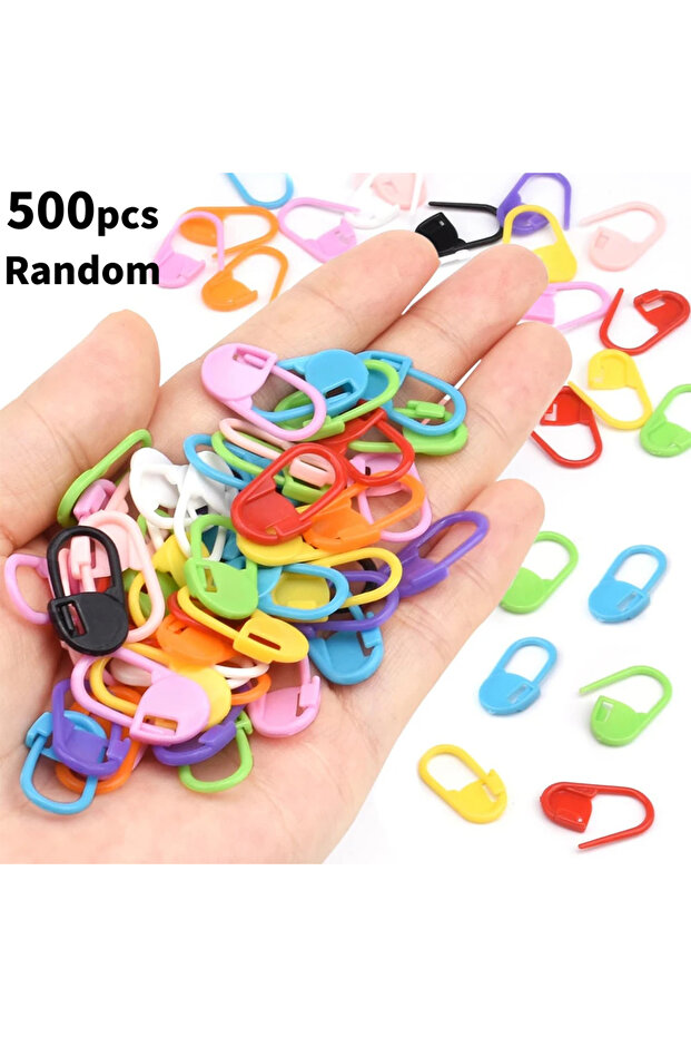 500pcs 50/200/500pcs Knitting Crochet Tool, Locking Marking Buckle, Small Ring Pin, Sweater Counter,