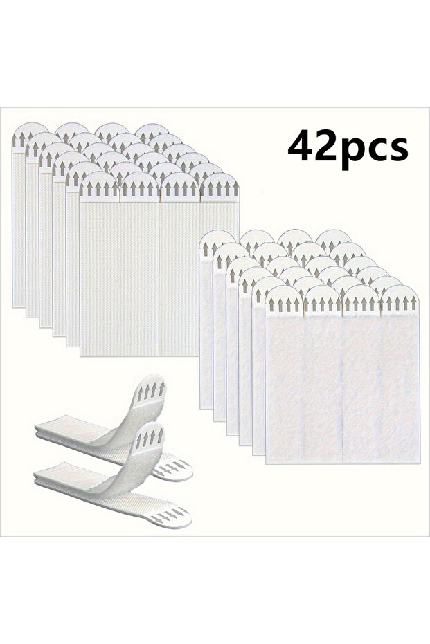 42pcs 42pcs Heavy-duty photo frame stickers - Strong adhesive hooks, suitable for walls, glass, mirr