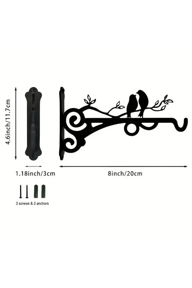 black 1pc Multifunctional Hanging Basket Plant Bracket Outdoor And Indoor, Plant Hook, Wall Mounted