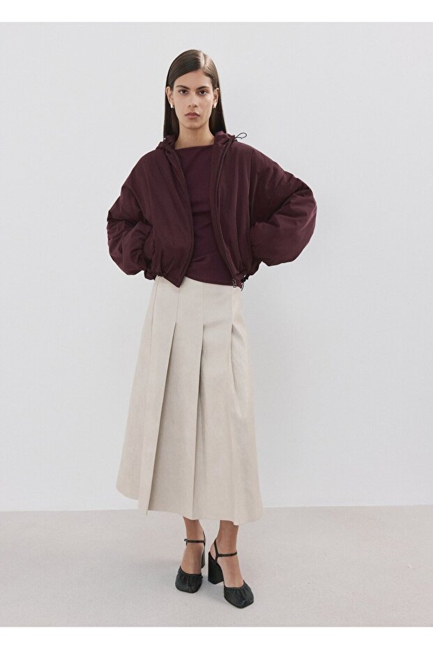 Pamuklu dar kesim bluz - 2